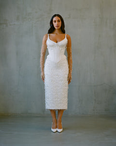 Mid-Calf Crystal Chandelier Skirt