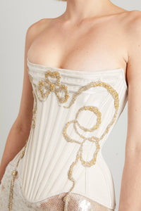 Wasp Corset with Bow Embroidery