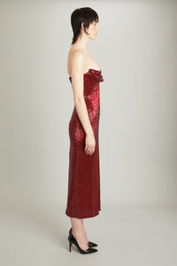 Mid-Calf Ivy Dress in Crimson Wiederhoeft Mid-Calf Ivy Dress in Crimson Wiederhoeft