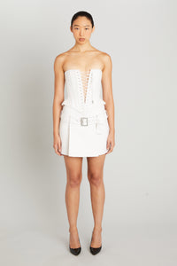 Smith Skirt in White Denim