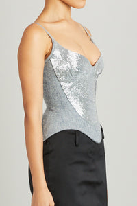 Salon Corset with Breastplate Embroidery