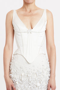 V-Neck Pearl Corset