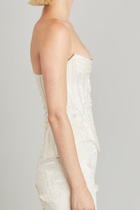 Wasp Corset with Carnation Embroidery
