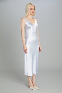 Mid-Calf Bias-Cut Dress in Crepe Back Satin