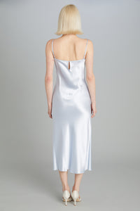 Mid-Calf Bias-Cut Dress in Crepe Back Satin