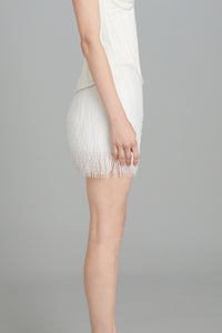 Crystal Fringe Mini Skirt