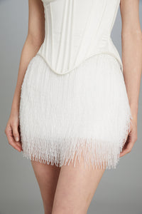 Crystal Fringe Mini Skirt
