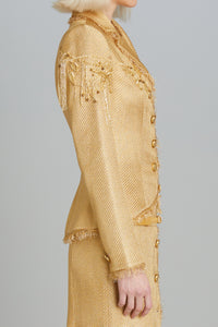 Salon Jacket in Gold Lame with Gold Embroidery