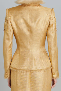 Salon Jacket in Gold Lame with Gold Embroidery