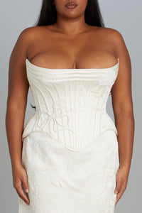 Wasp Corset with Carnation Embroidery