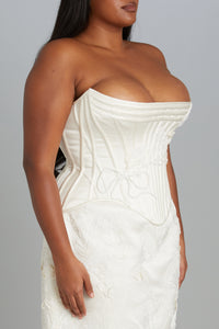 Wasp Corset with Carnation Embroidery