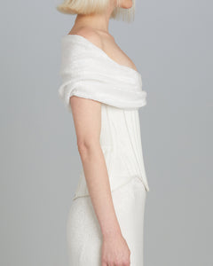 Wasp corset in Matte Satin with Beaded Drape