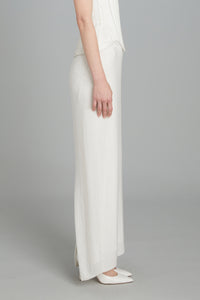 Ankle-Length Wasp Skirt in White Glass Beads