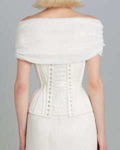 Wasp corset in Matte Satin with Beaded Drape