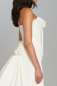 Ophelia Corset in White Taffeta