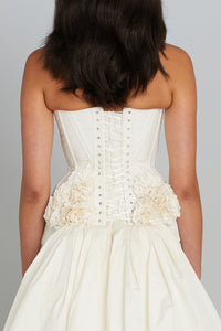 Ophelia Corset in White Taffeta