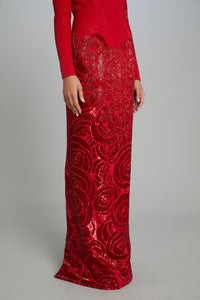 Room Dress in Sequin & Bead Rose Embroidery