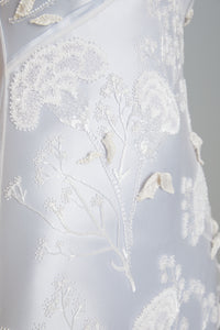 Floor-Length Bias-Cut Dress in Carnation Embroidery