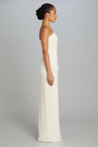 Julie Gown in Off-white Glass Beads