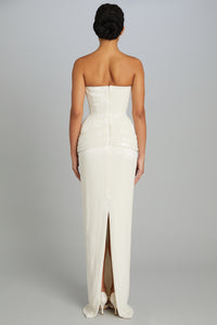 Julie Gown in Off-white Glass Beads