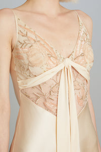 Blumen Mini Dress in Champagne Satin