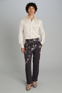 High-waisted Trousers in Baby’s Breath Shadow Print
