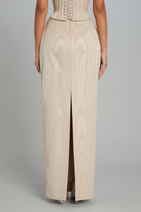 Floor-length Wasp Skirt in Limestone Moire