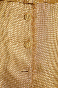 Ankle-length Tulip skirt in Gold Lame