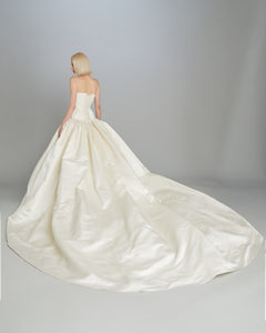 Ballgown Skirt in Off-White Double-Faced Silk Satin