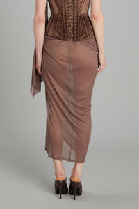 Draped Skirt in Mesh