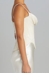 Valerie Corset in Off-White Beads