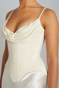 Valerie Corset in Off-White Beads