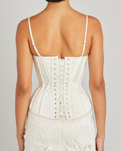 Salon Corset with Carnation Embroidery
