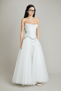 BRIDAL GODET HARDWARE GOWN