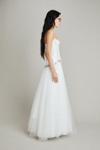 BRIDAL GODET HARDWARE GOWN