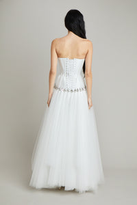 BRIDAL GODET HARDWARE GOWN