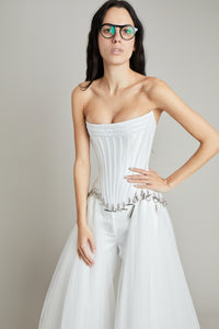 BRIDAL GODET HARDWARE GOWN