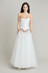 BRIDAL GODET HARDWARE GOWN