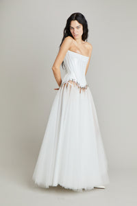 BRIDAL GODET HARDWARE GOWN