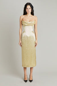 Gold Mid-Calf Ivy Dress