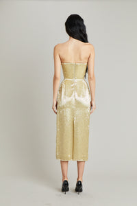 GOLD CORSETED DRESS