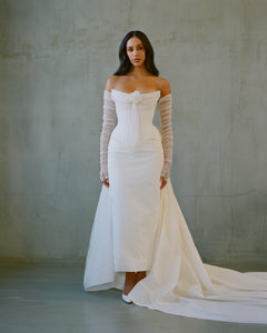 Ophelia Skirt in White Taffeta