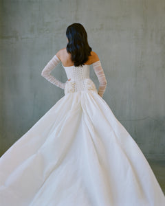 Ophelia Skirt in White Taffeta
