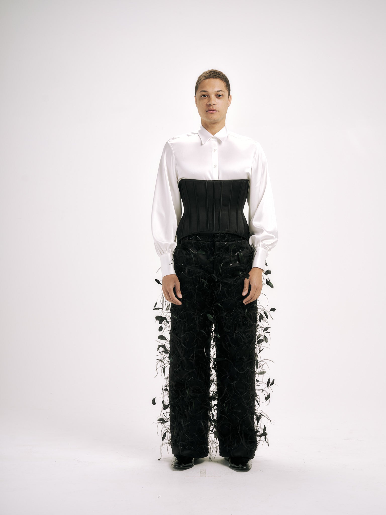 【INCHANT ME】Ribbon Two-Way Wide Training Pants Year Round Terry Wide Leg Snap Pant - Yitty