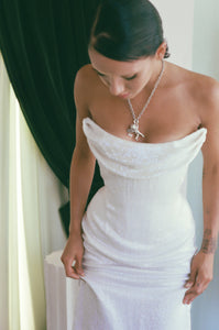 WHITE CORSETED DRESS