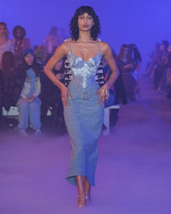 Salon Corset with Breastplate Embroidery