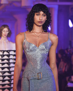 Salon Corset with Breastplate Embroidery