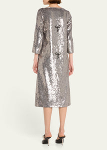 Lingerie Dress in Silver Sequins