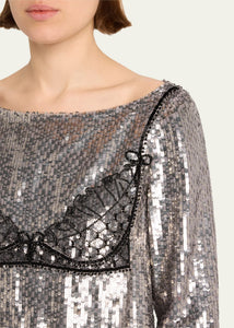silver dress with sequins Lingerie Dress in Silver Sequins – Wiederhoeft