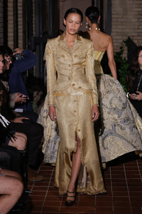 Salon Jacket in Gold Lame with Gold Embroidery